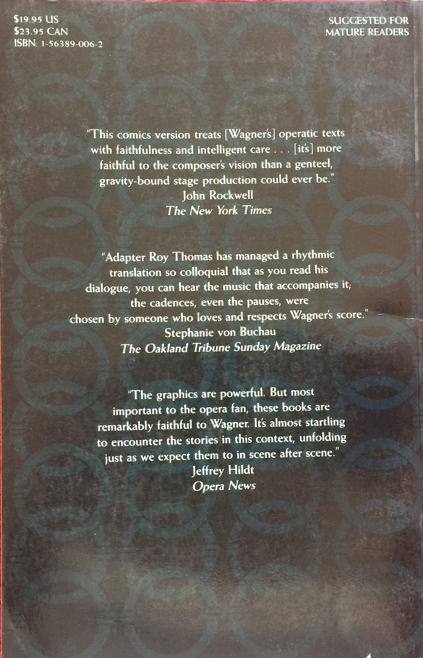 Roy Thomas, Gil Kane, Jim Woodring. The ring of the Nibelung. Richard Wagner. Libro novela gráfica. tienda de discos en méxico formato muerto