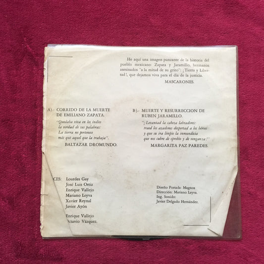 Mascarones – Tierra Y Libertad. Vinilo 7". formato muerto