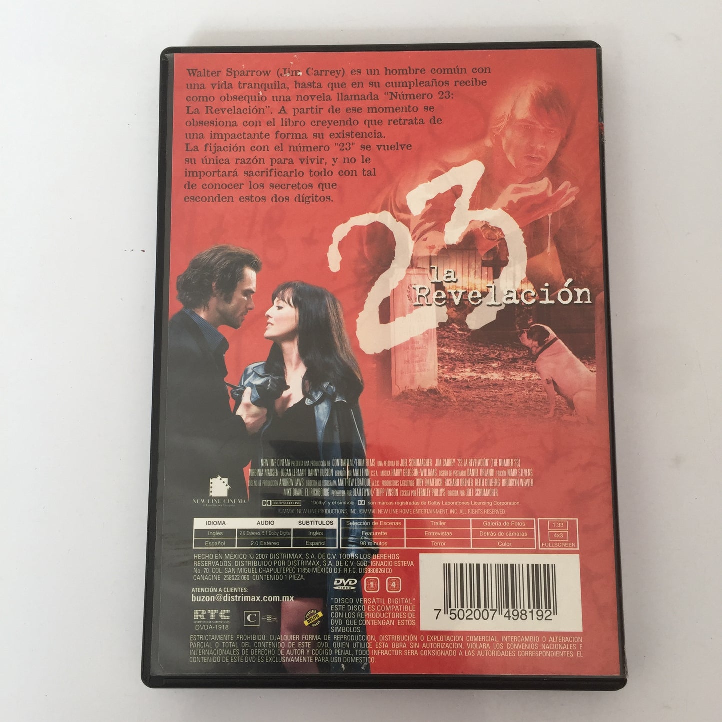 The Number 23. DVD. formato muerto
