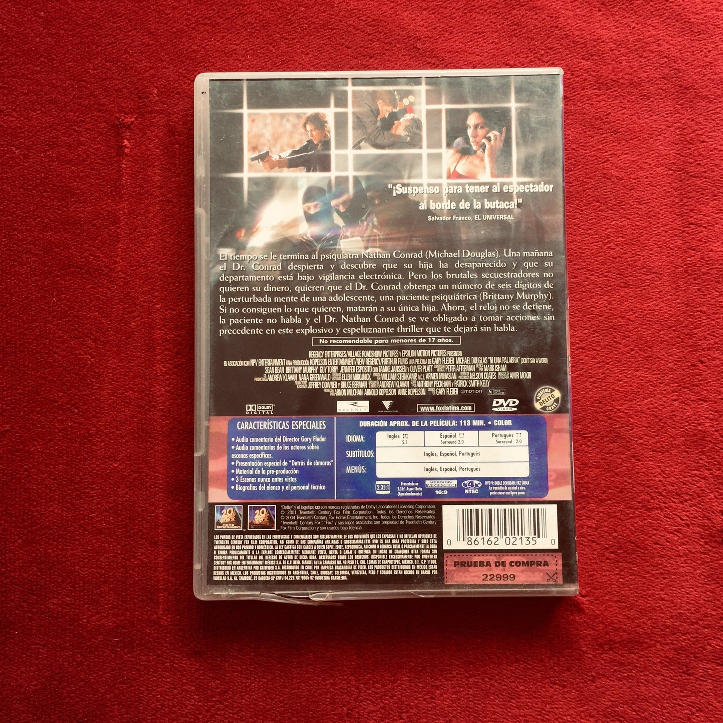 Ni una palabra. Gary Fleder. DVD.