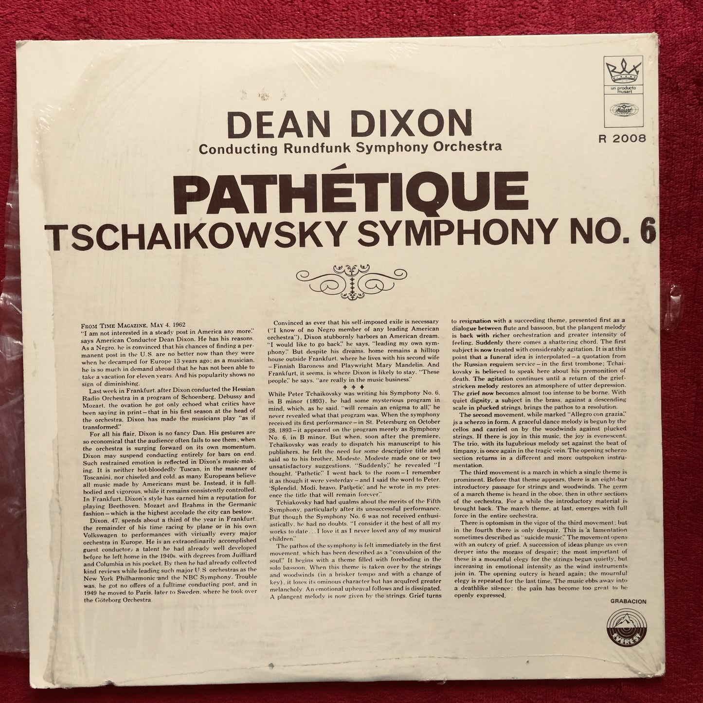 Dean Dixon Conducting Rundfunk Symphony Orchestra. Vinilo. formato muerto