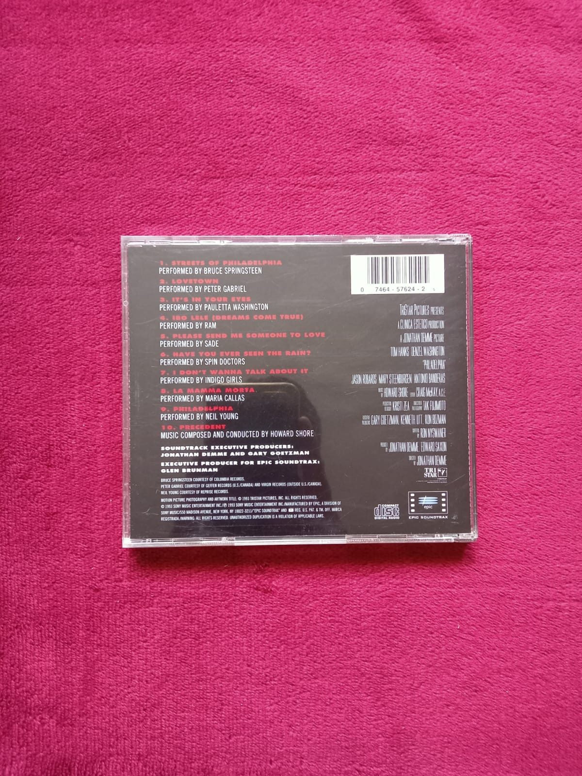 Varios. Philadelphia. Music from the motion picture. Cd Importado. formato muerto