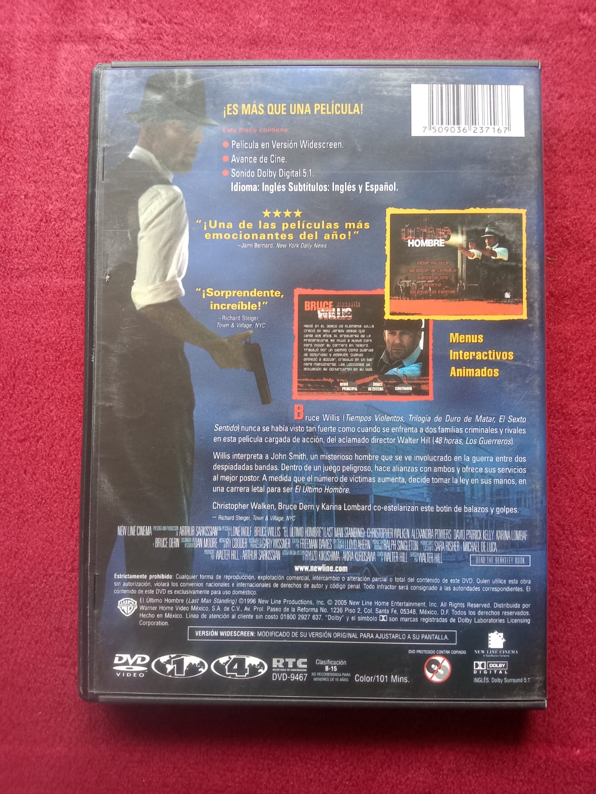 The Last Man Standing. DVD importado. formato muerto