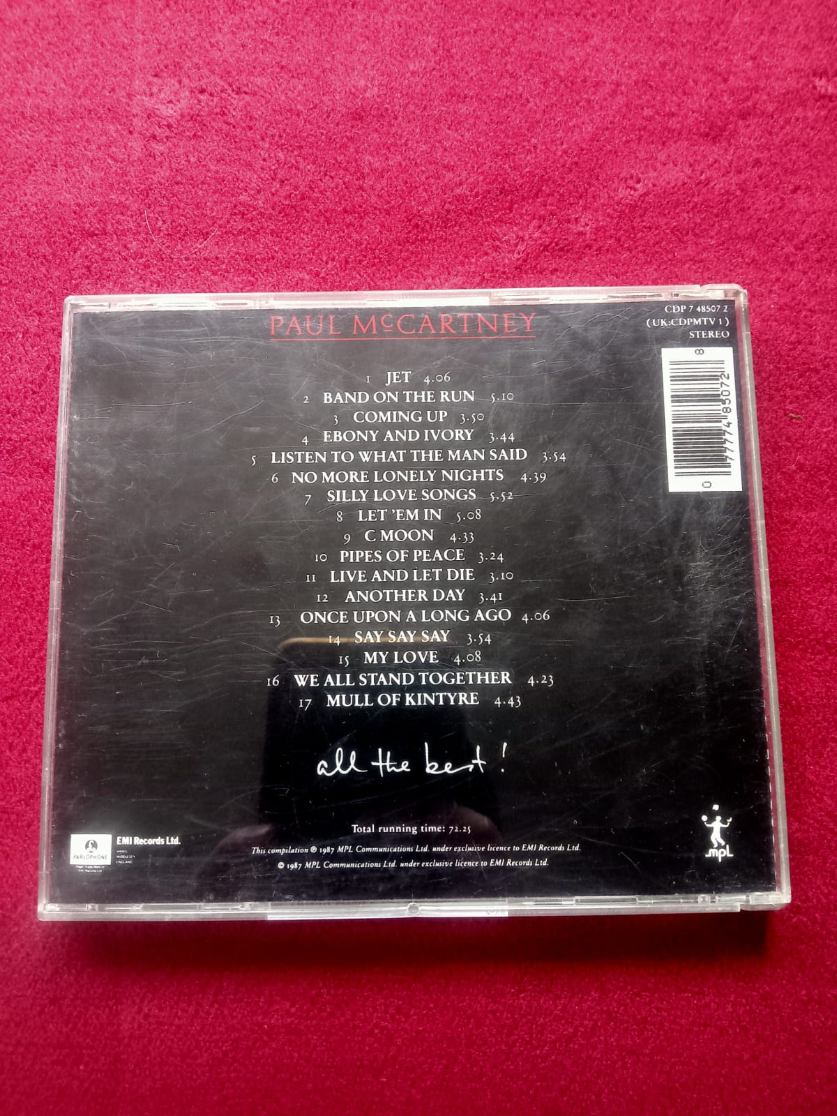 Paul McCartney. All the Best!. Cd importado en excelente estado. formato muerto
