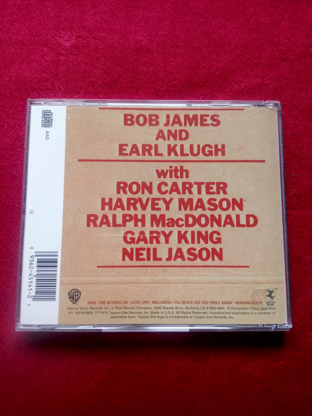 Bob James y Earl Klugh. One on One. Cd en excelente estado. formato muerto