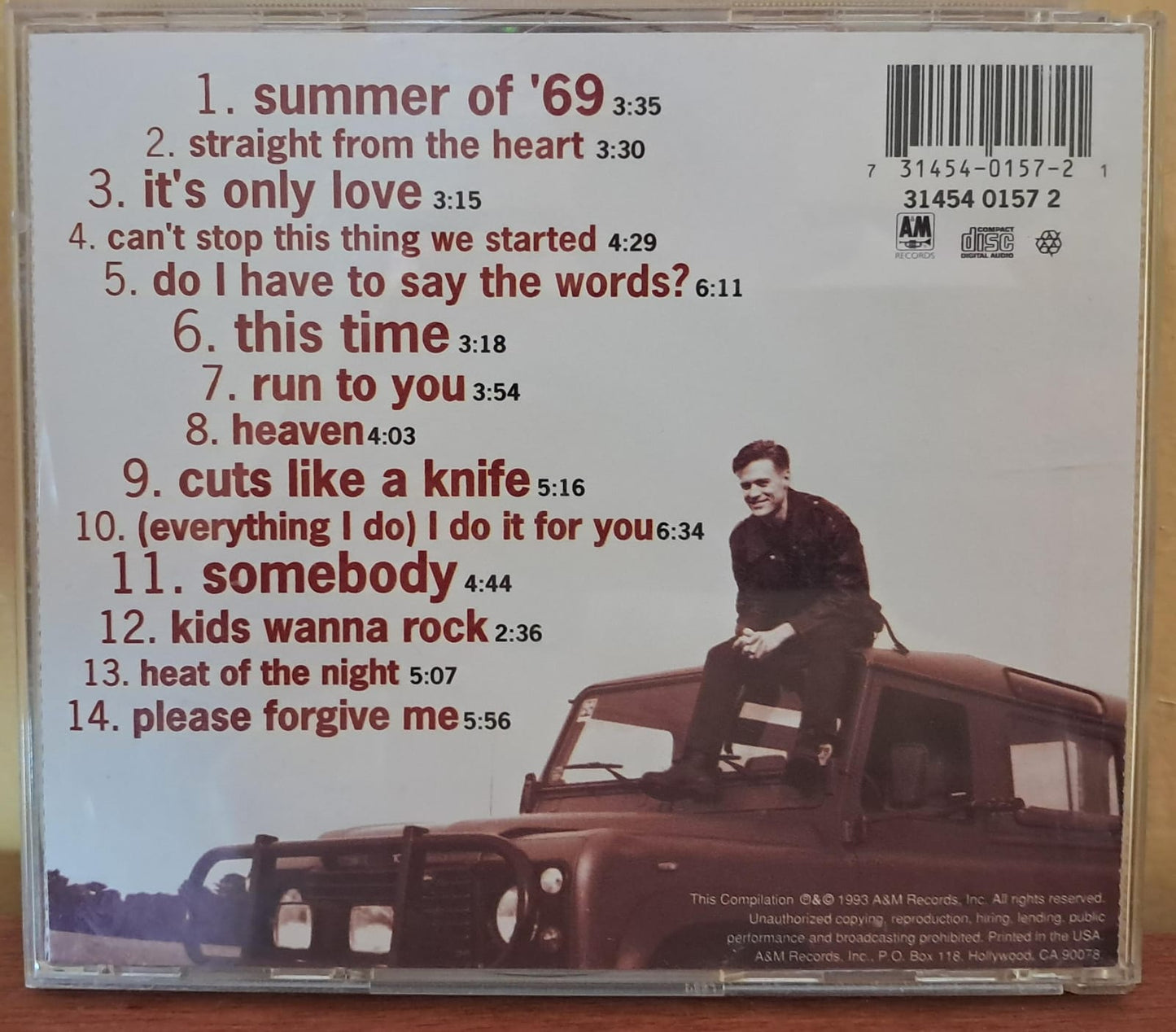 🎸 Bryan Adams – So Far So Good. Cd importado. formato muerto