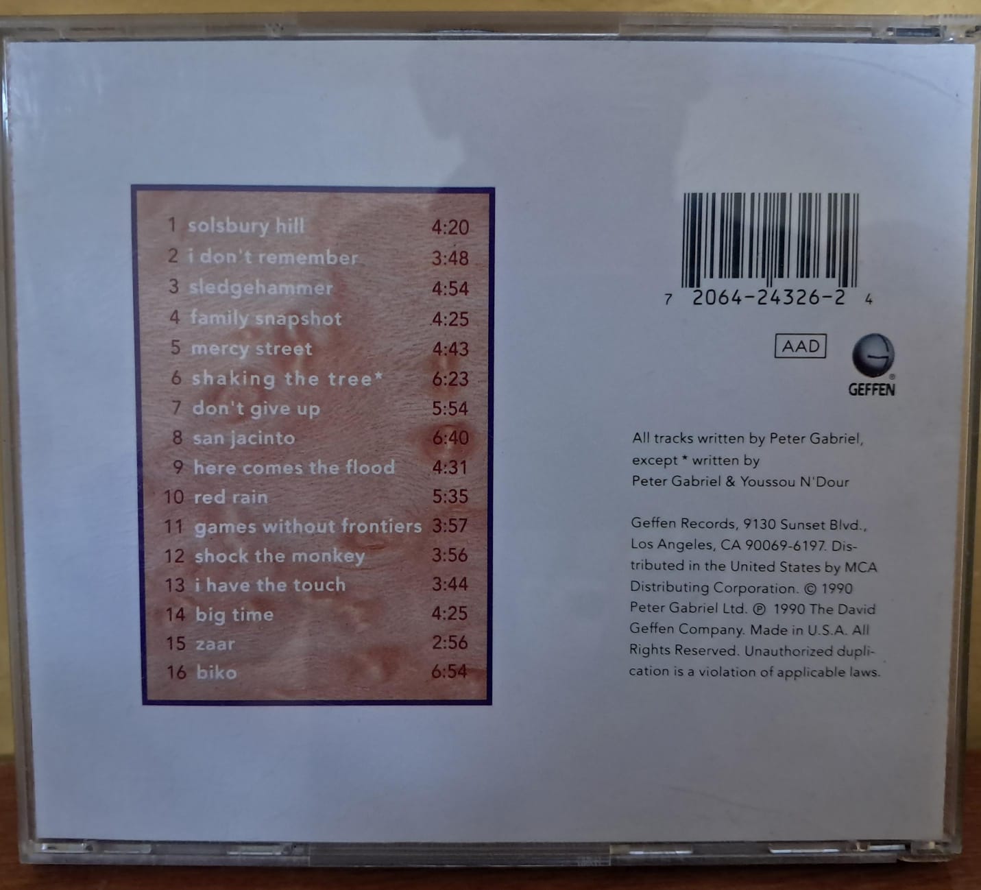 Peter Gabriel. Shaking the Tree. Cd importado. formato muerto