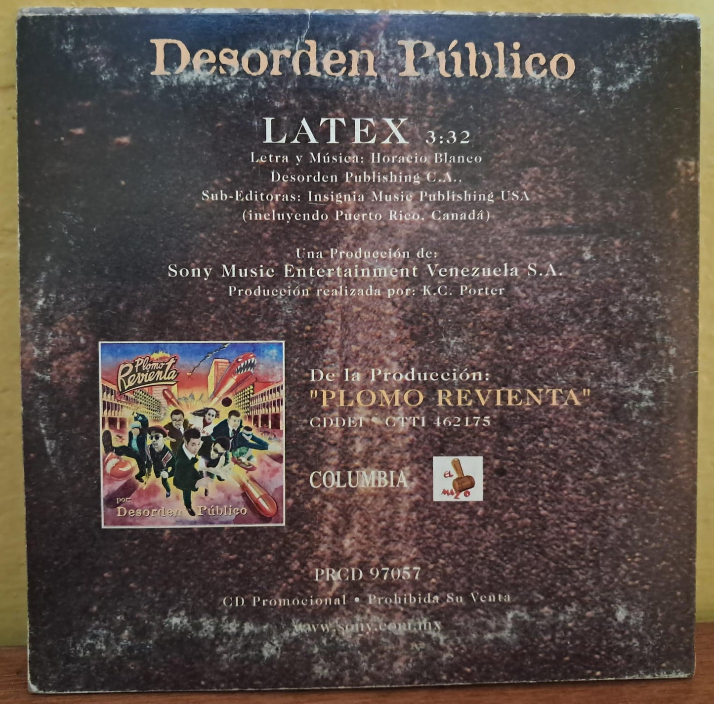 Desorden Público – Latex. Cd single. formato muerto