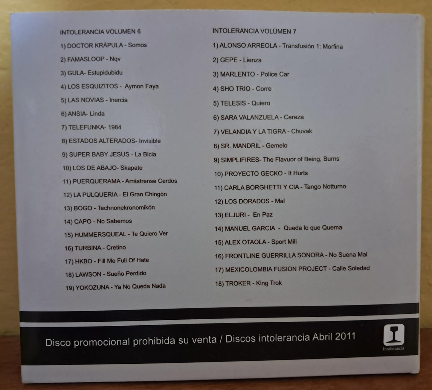 Zona de Intolerancia Vol. 6 y 7. Cd doble en excelente estado. formato muerto