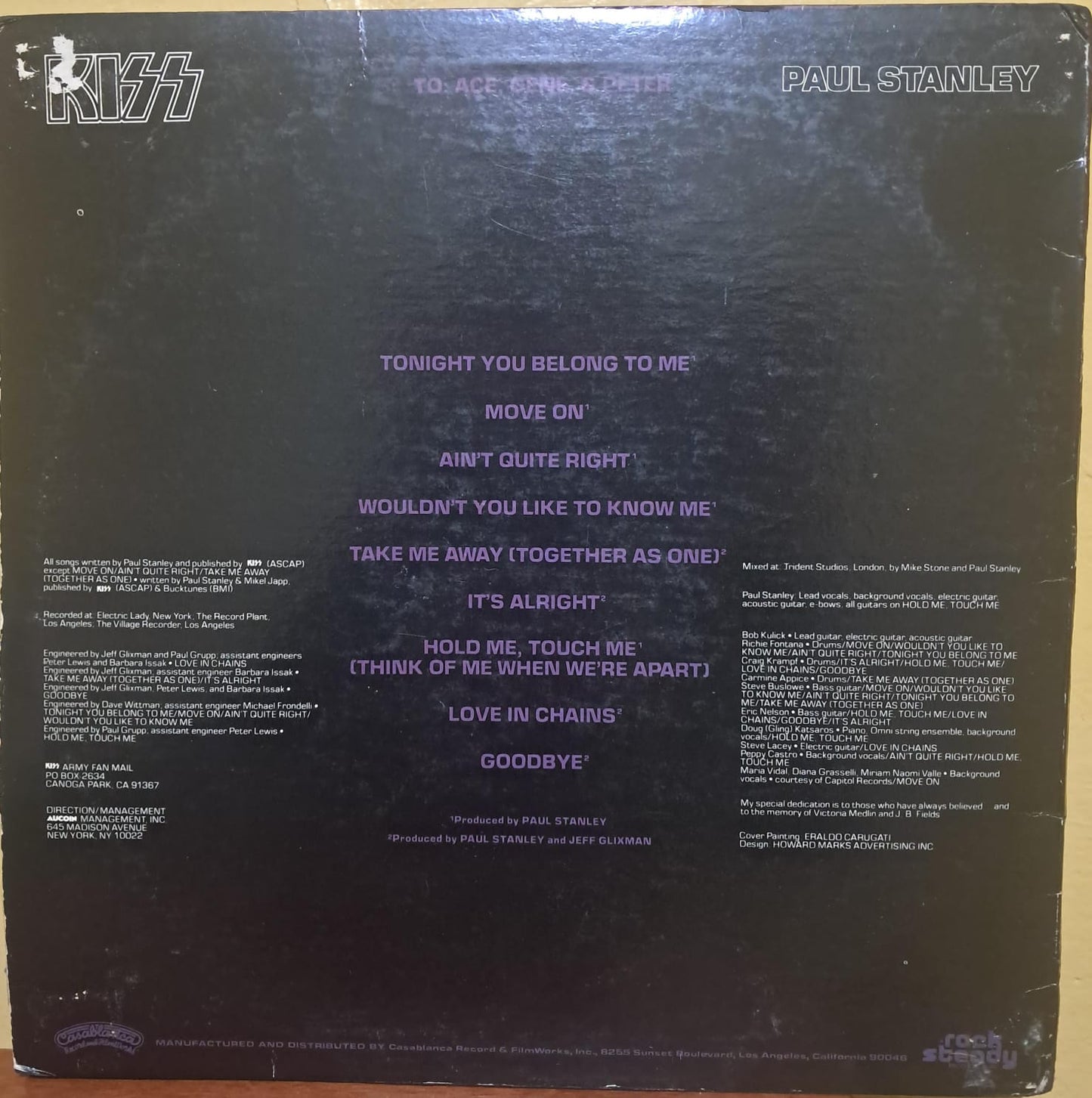 Kiss, Paul Stanley – Paul Stanley. Vinilo importado. formato muerto