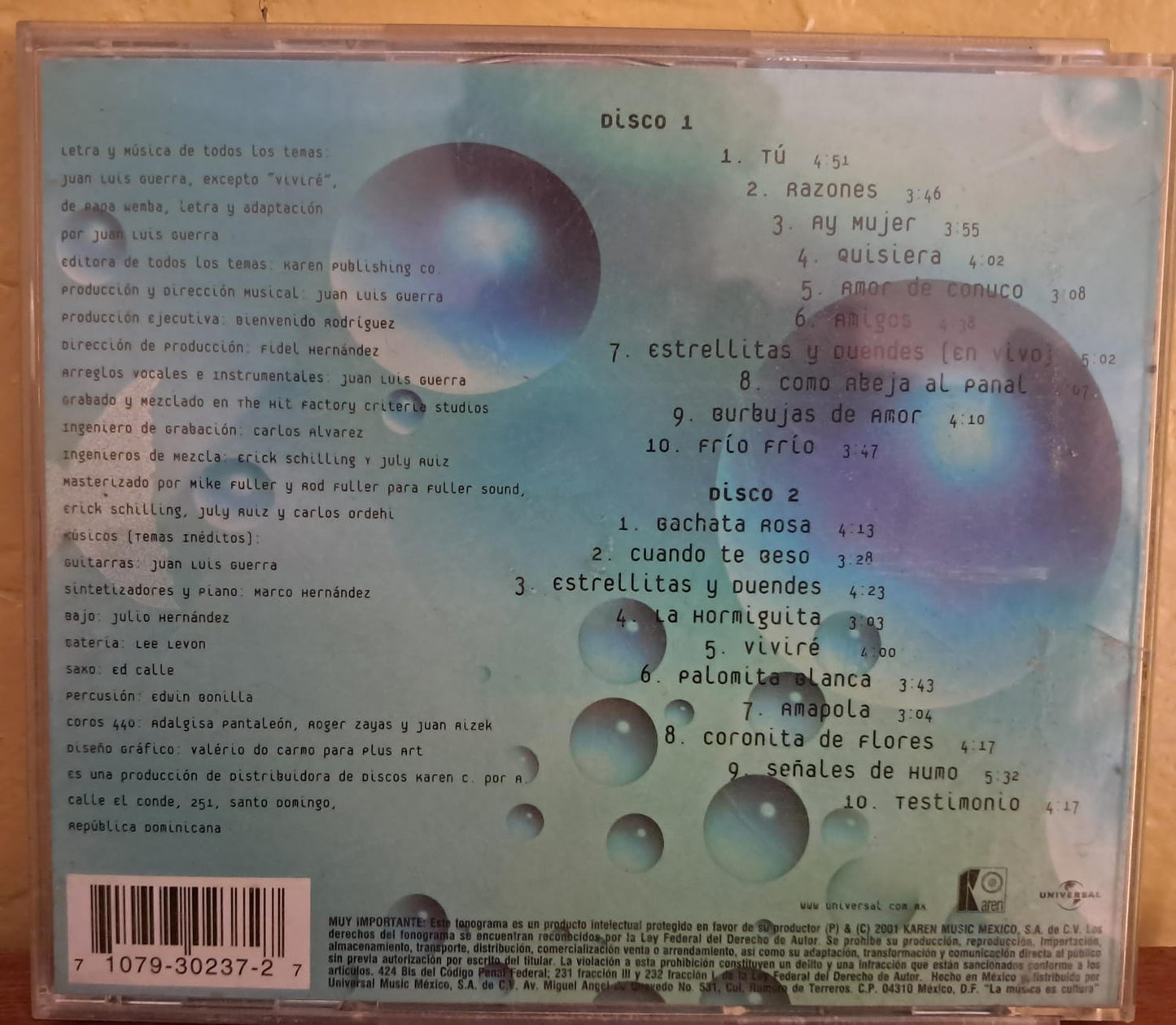 Juan Luis Guerra 440 – Colección Romántica. Cd doble en buen estado. formato muerto