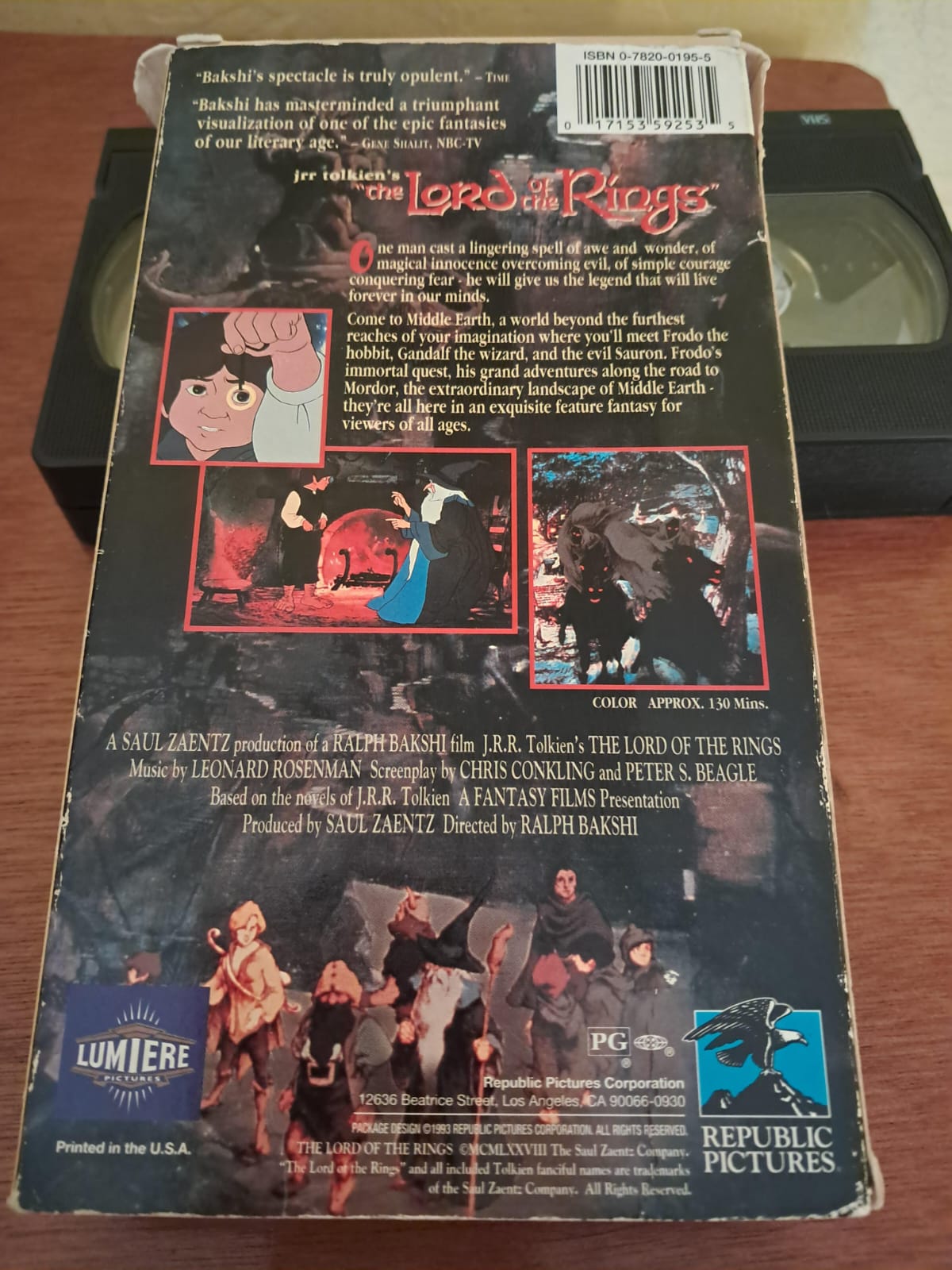 THE LORD OF THE RINGS (1978). VHS. formato muerto