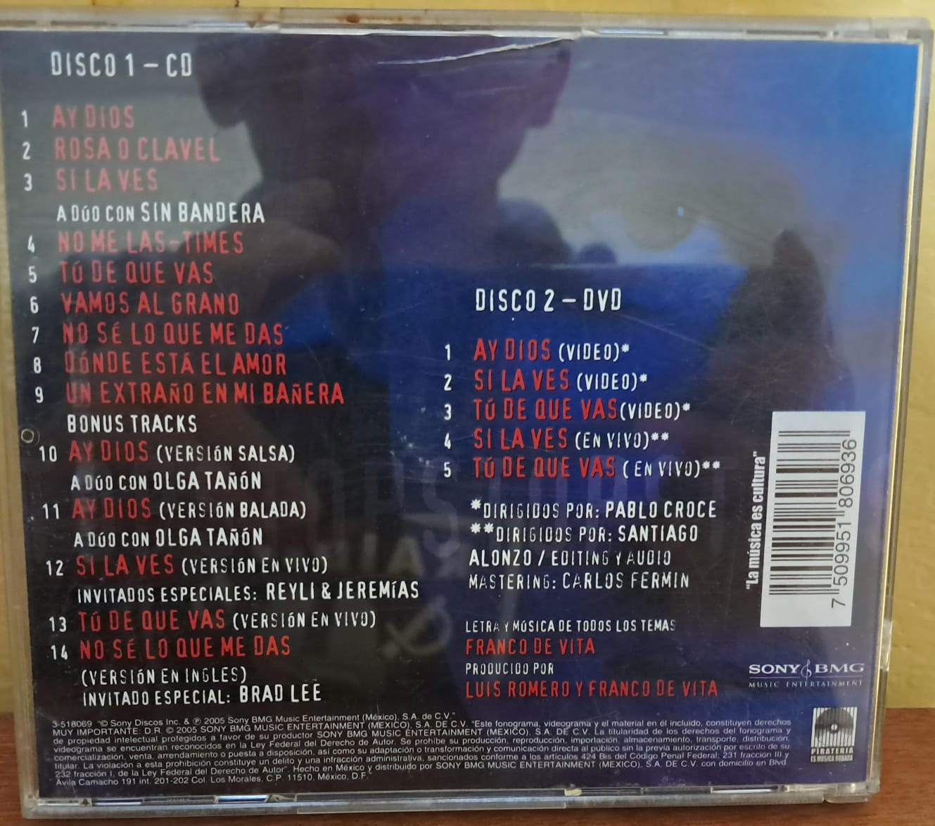 Franco De Vita – Stop + Algo Más. Cd y DVD en buen estado. formato muerto