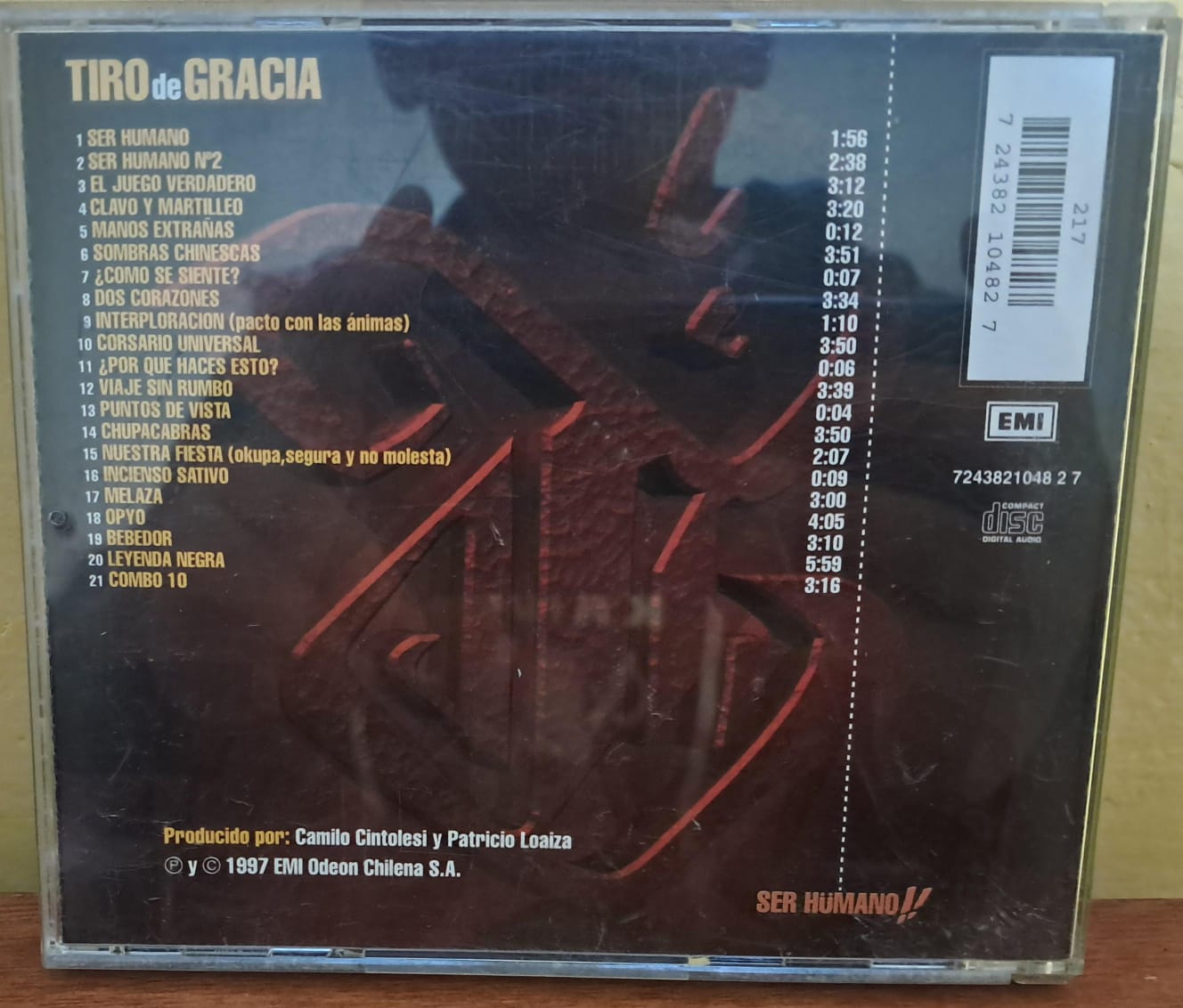 Tiro de Gracia – Ser Hümano!!. Cd excelente estado. formato muerto