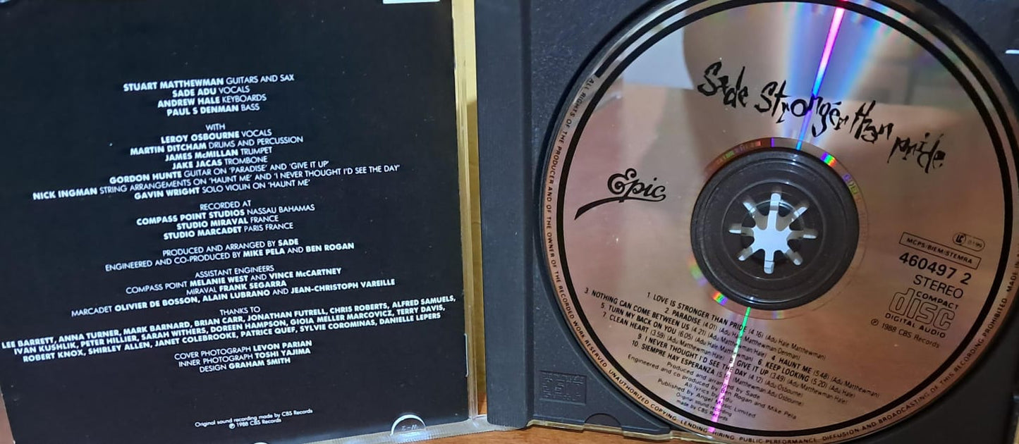 Sade - Stronger Than Pride. Cd en buen estado.