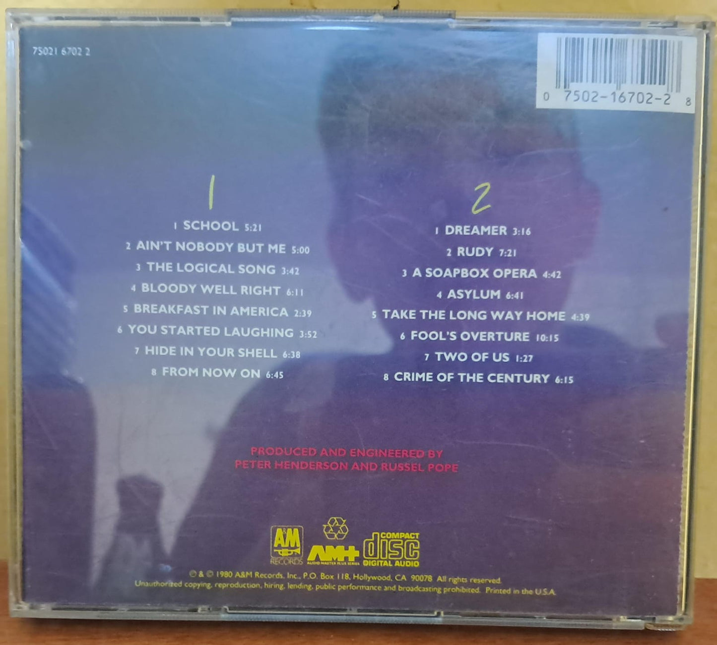 Supertramp - Paris. Cd doble importado en excelente estado. formato muerto