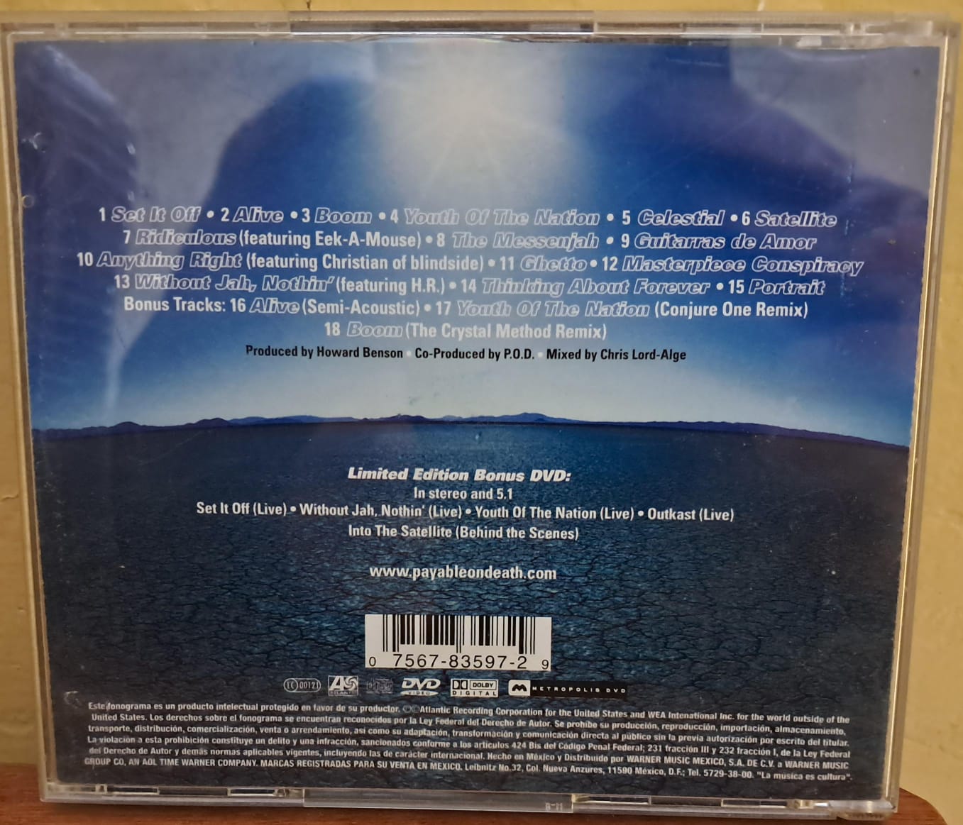 P.O.D. – Satellite. CD, DVD buen estado. formato muerto