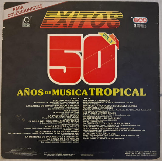 Varios – 50 Años De Música Tropical Vol. 3. Vinilo con marcas de uso se reproduce correctamente. formato muerto