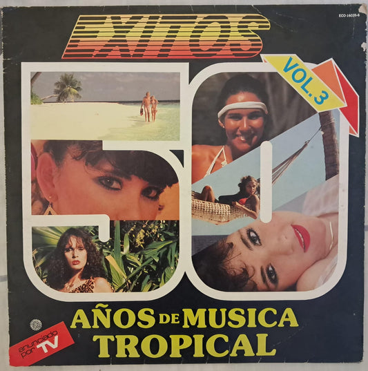 Varios – 50 Años De Música Tropical Vol. 3. Vinilo con marcas de uso se reproduce correctamente. formato muerto
