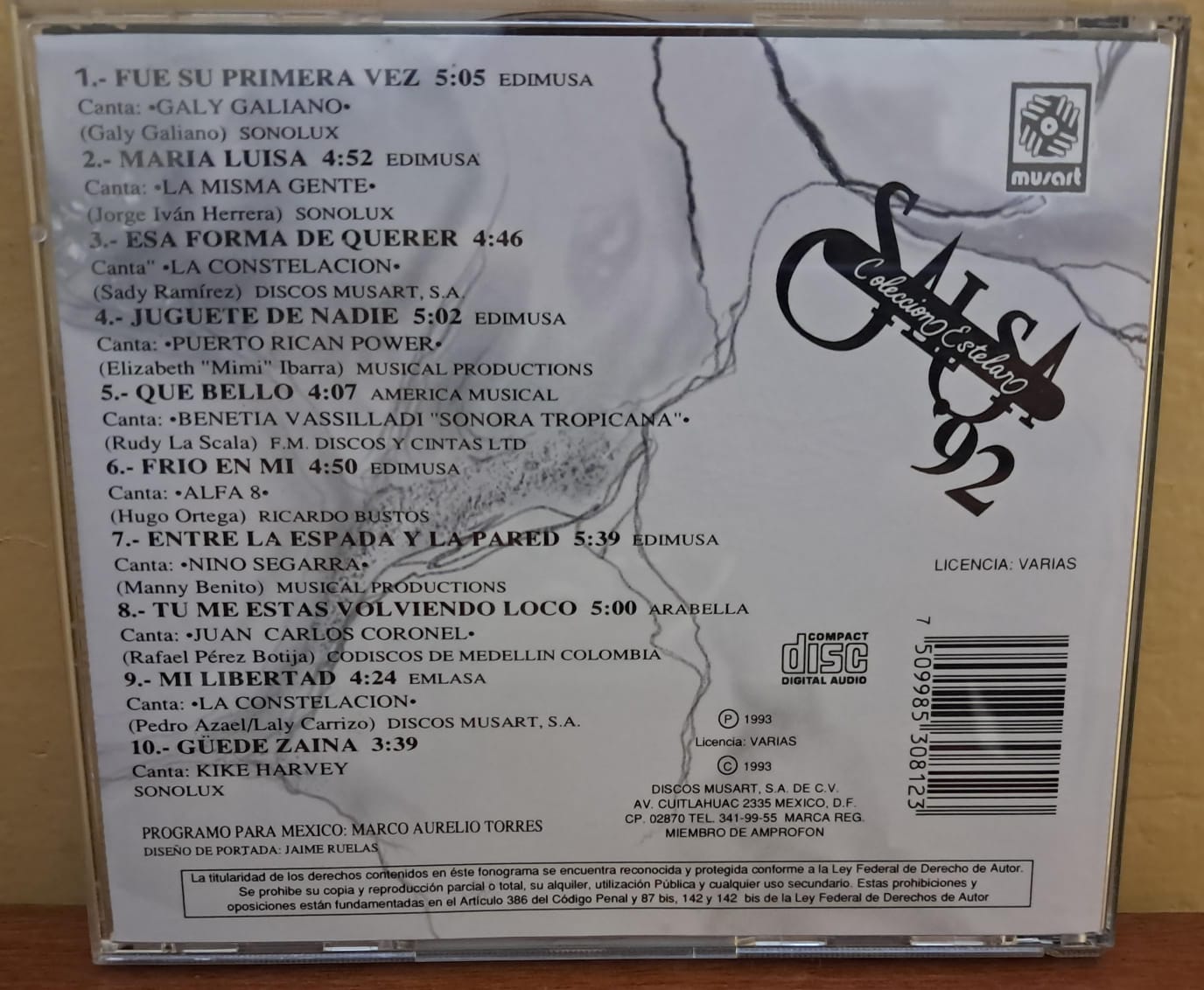 Varios – Salsa Colección Estelar ´92. Cd en buen estado.