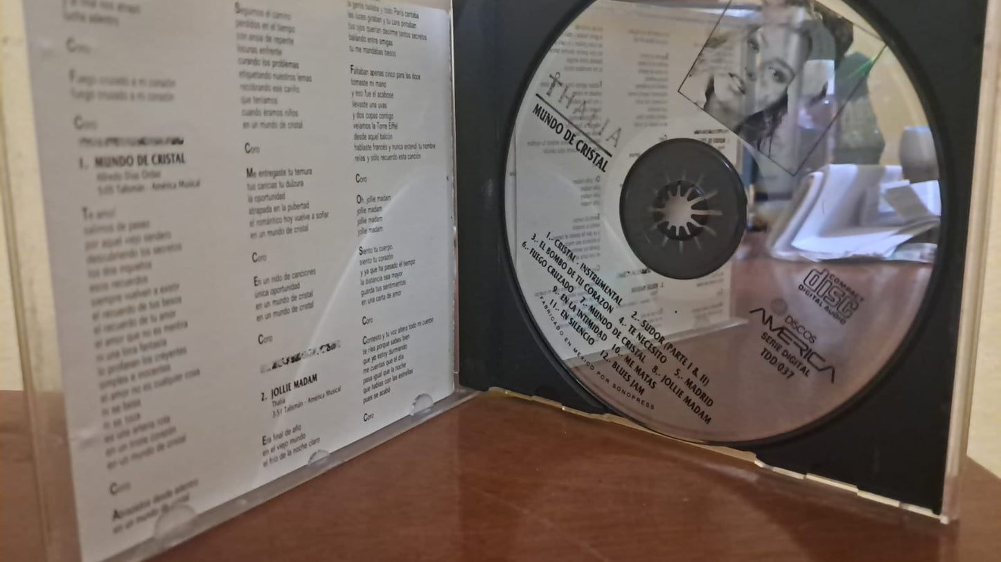 Thalia – Mundo De Cristal. Cd primera edición 1991. formato muerto