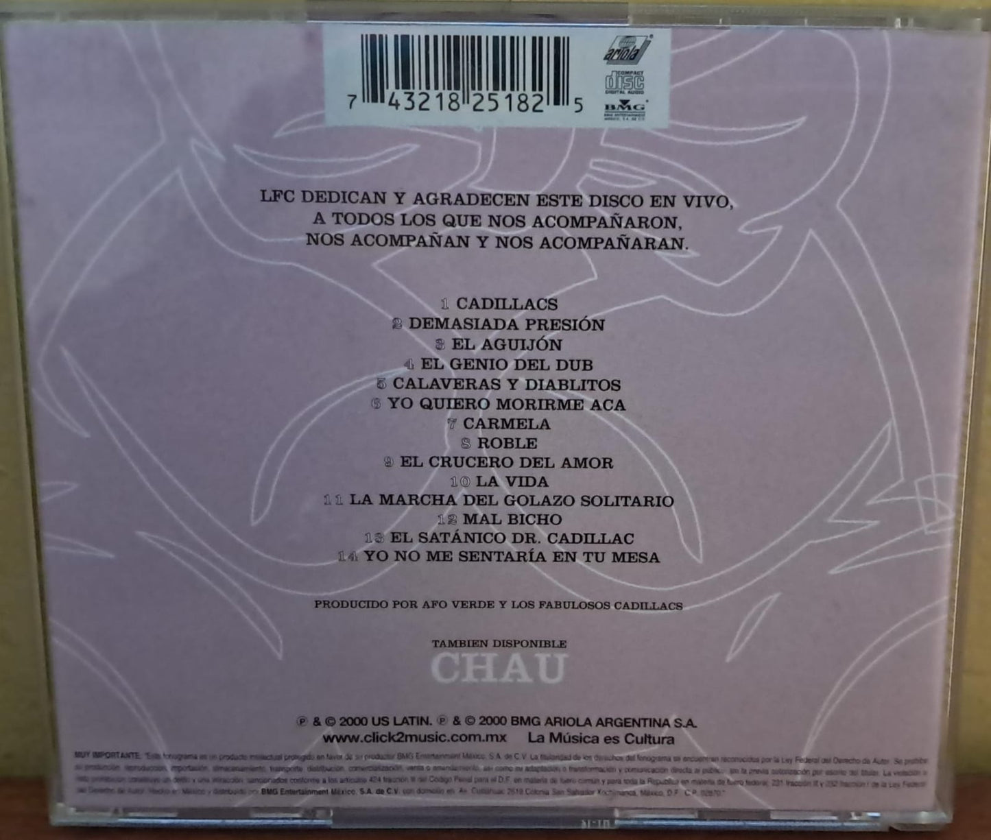 Los Fabulosos Cadillacs – Hola. Cd en buen estado. formato muerto
