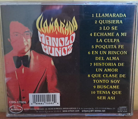 Manolo Muñoz – Llamarada. Cd en buen estado. formato muerto