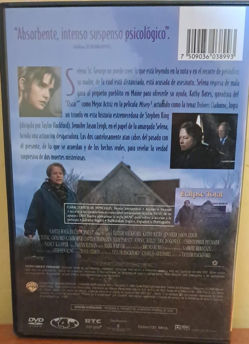 Eclipse Total (Dolores Claiborne). DVD en buen estado. formato muerto