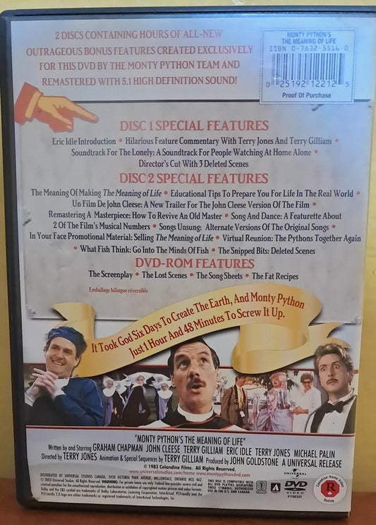 Monty Python’s The Meaning of Life (1983) – Edición 2 DVDs. Buen estado. formato muerto
