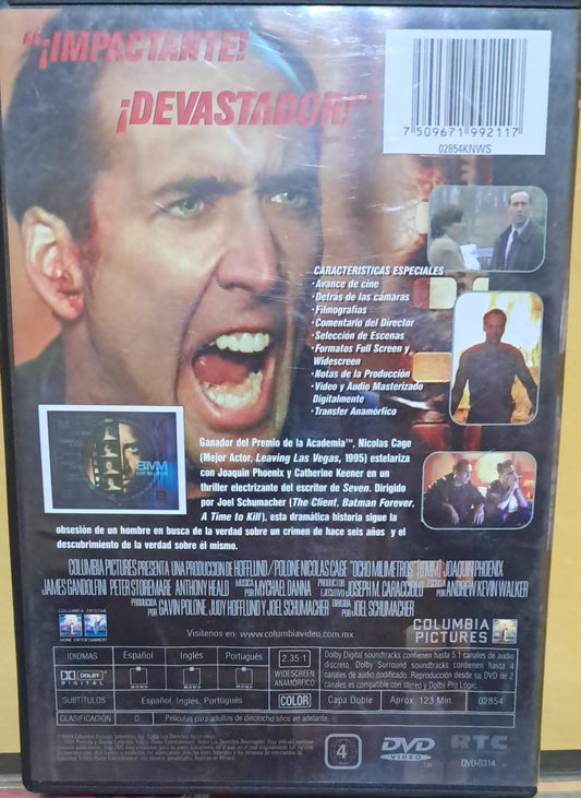 8MM (Ocho Milímetros). DVD nacional en buen estado. formato muerto