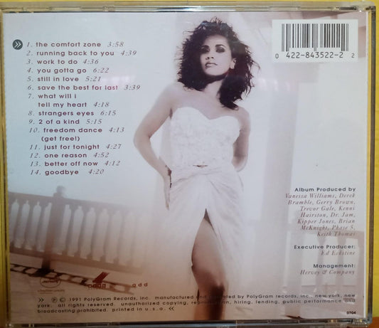 Vanessa Williams – The Comfort Zone. Cd importado, excelente estado. formato muerto