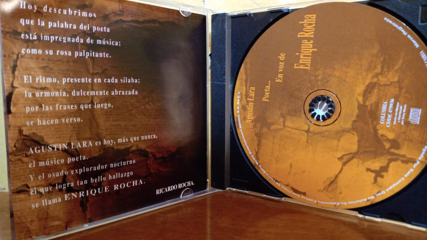 Enrique Rocha – Agustín Lara Poeta... En Voz De Enrique Rocha. Cd en excelente estado. formato muerto