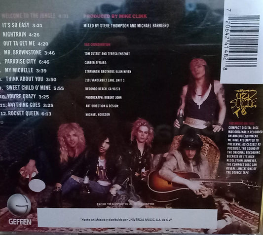 Guns N’ Roses – Appetite for Destruction. CD nacional. Excelente estado. tienda de cds en méxico formato muerto