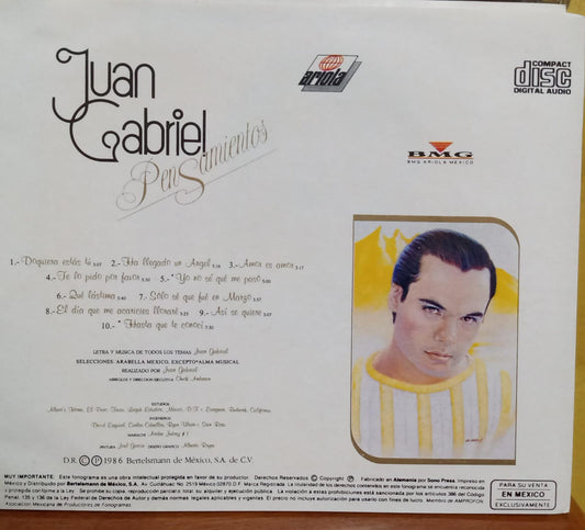 Juan Gabriel – Pensamientos. CD en buen estado. 1986. tienda de discos en méxico formato muerto