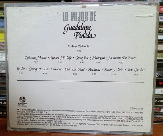 Guadalupe Pineda – Lo Mejor De. Cd excelente estado. tienda de discos en méxico formato muerto