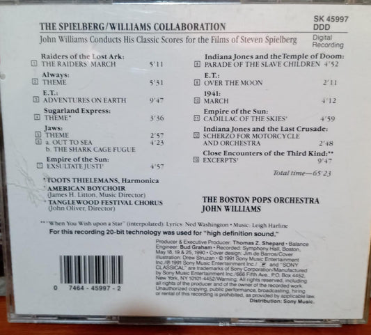 John Williams Conducts His Classic Scores for the Films of Steven Spielberg. Cd importado excelente estado. tienda de discos en méxico formato muerto