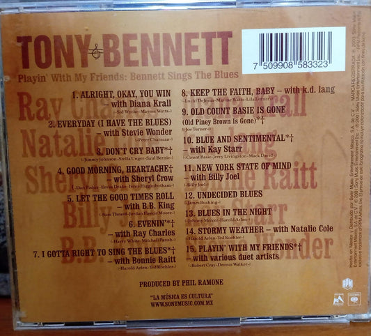 Playin With My Friends: Bennett Sings the Blues. Cd en buen estado. tienda de discos en méxico formato muerto