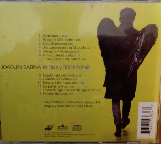 Joaquín Sabina – 19 Días Y 500 Noches. Cd tienda de discos en México formato muerto
