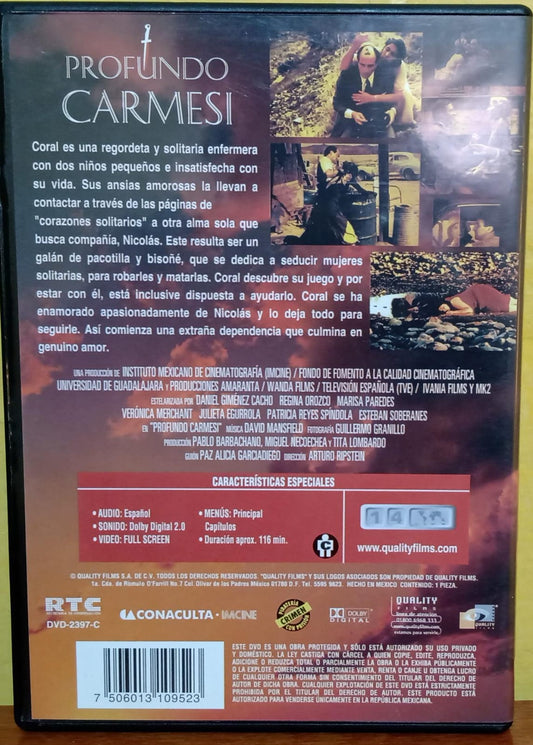 Profundo Carmesí. DVD excelente estado. tienda de discos en méxico formato muerto