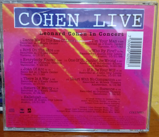 Leonard Cohen – Cohen Live. Cd en buen estado. tienda de discos en méxico formato muerto