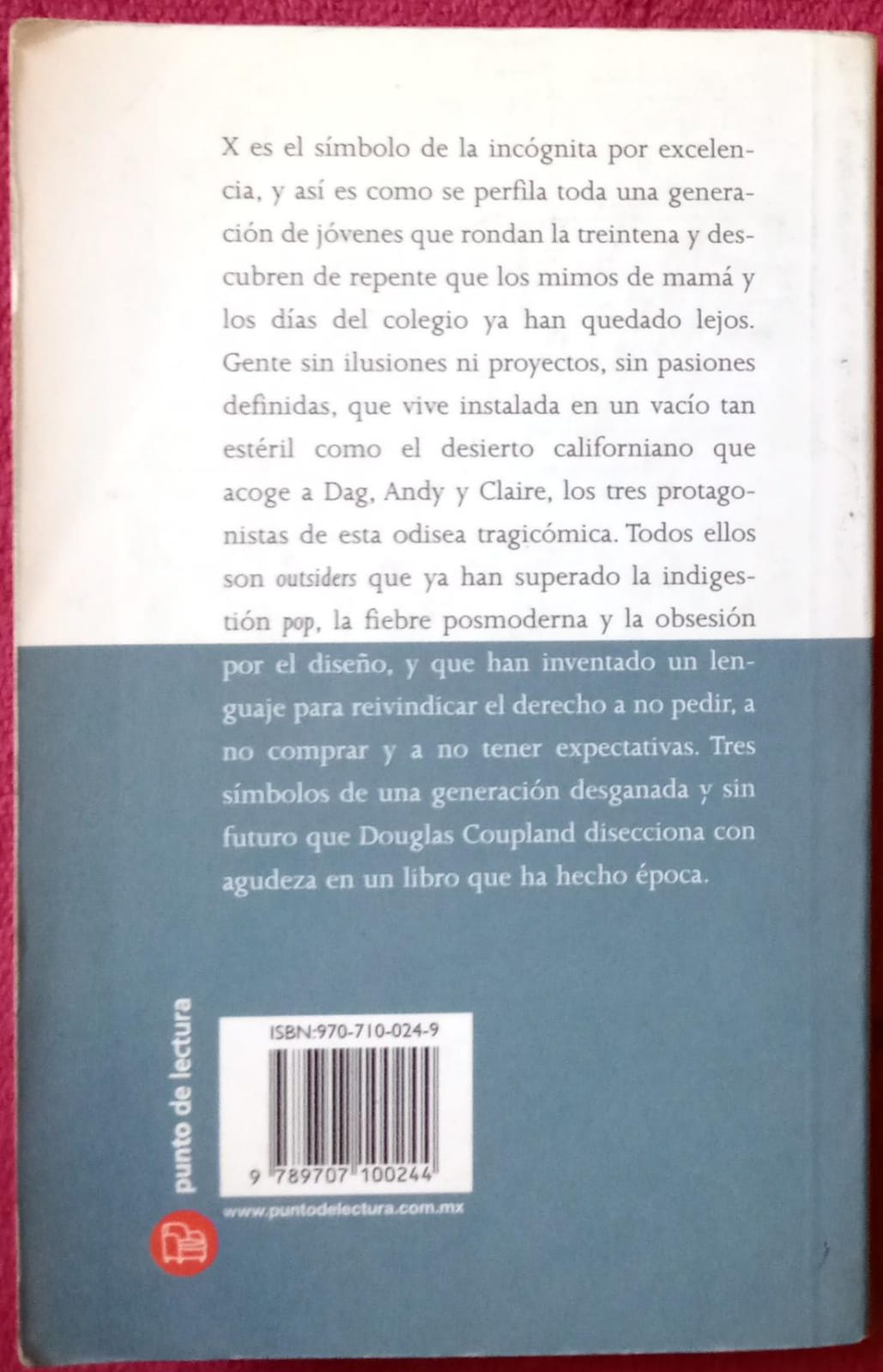 Generación X. Douglas Coupland. Libro.