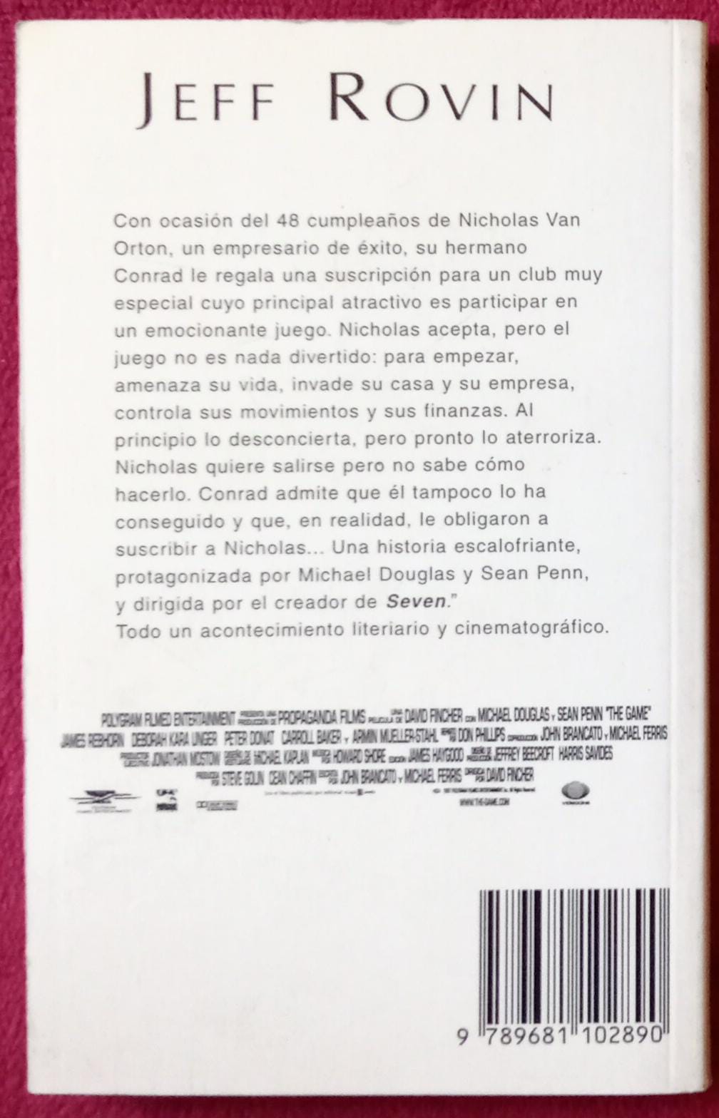 El juego: una novela. Jeff Rovin. Libro.