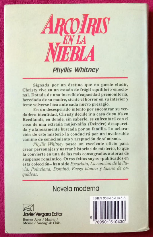 Arco Iris En LA Niebla. Phyllis A. Whitney. Libro.