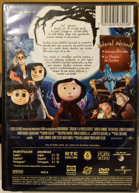 Coraline (DVD). Artículo en buen estado.