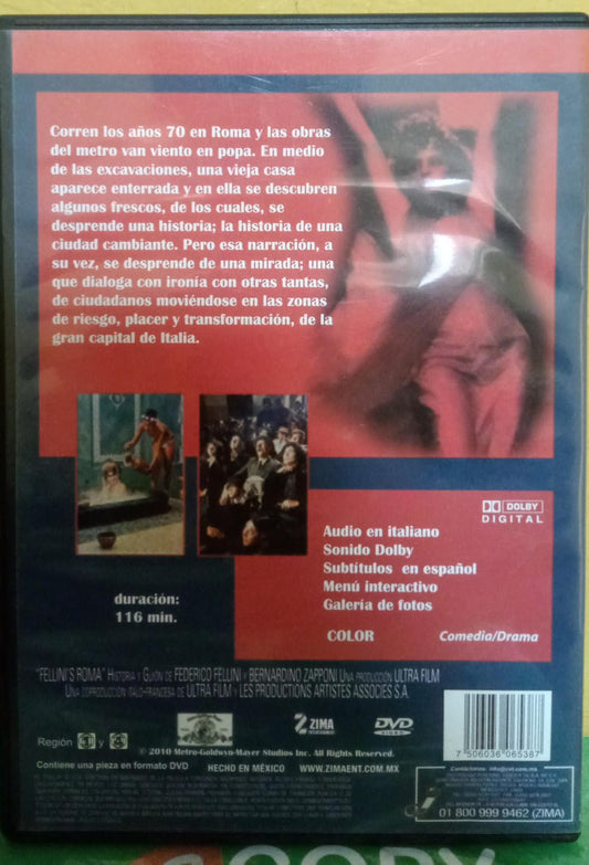 🎬 Roma – de Federico Fellini. DVD. tienda de discos en méxico formato muerto