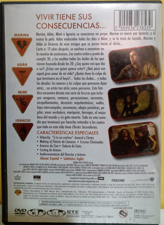 Efectos Secundarios. DVD y soundtrack, 2 discos. tienda de discos en méxico formato muerto
