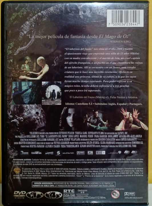 El laberinto del fauno. DVD nacional en buen estado. tienda de discos en méxico formato muerto