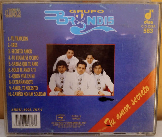 Grupo Bryndis – Tu Amor Secreto. Cd en buen estado. tienda de discos en méxico formato muerto