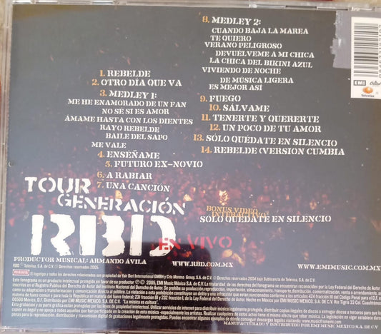 RBD – Tour Generación RBD En Vivo. Cd en buen estado. tienda de discos en méxico formato muerto