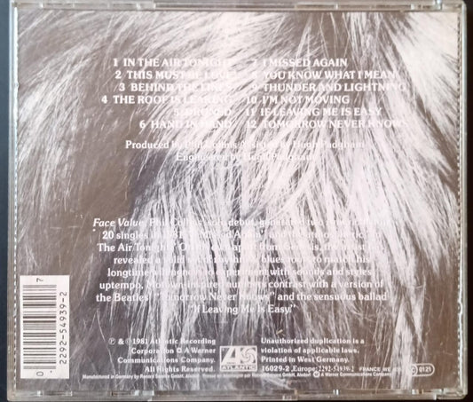 💿 Phil Collins. Face Value. Cd importado excelente estado. tienda de discos en méxico formato muerto